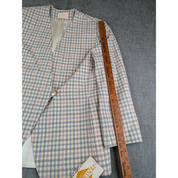 NWT Pendelton Blazer Womens 16 Plus Houndstooth Virgin Wool Made USA Vintage - Picture 6 of 9